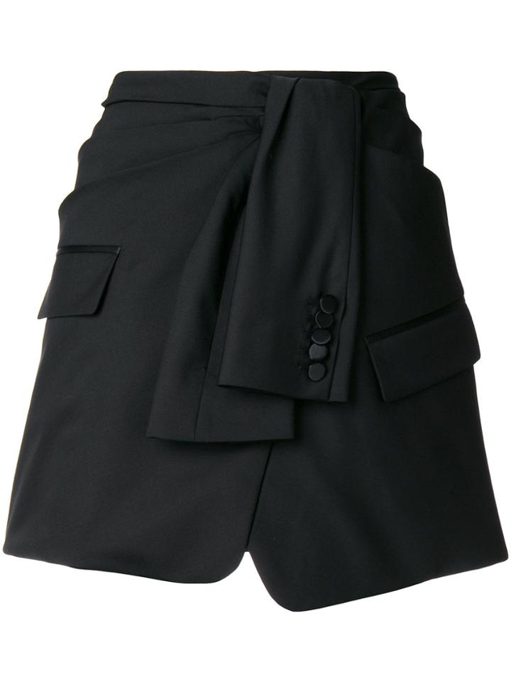Alexander Wang Shirt Tied Mini Skirt - Black