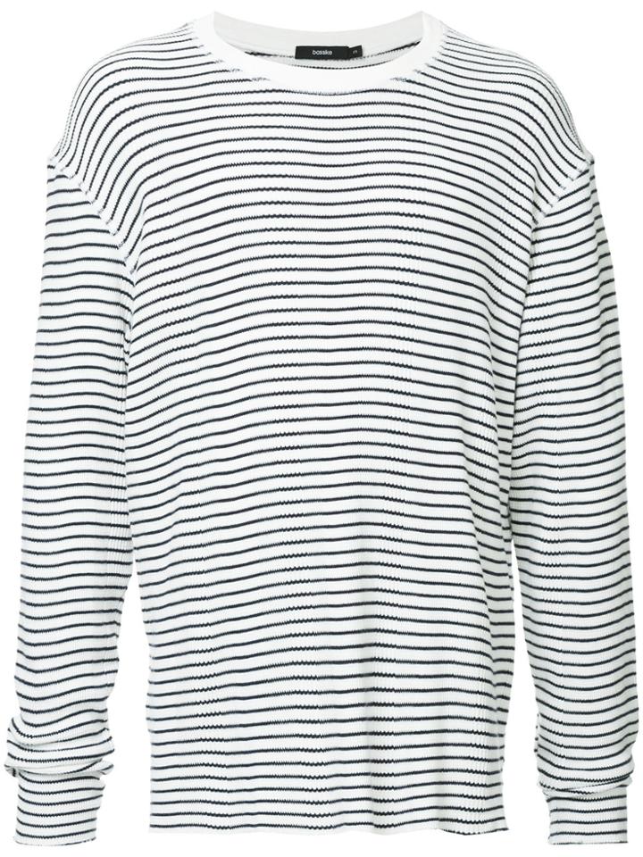 Bassike Striped Waffle Knit Jumper - Black