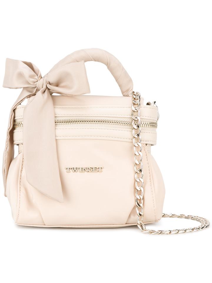 Twin-set Chain Strap Cross-body Bag, Women's, Nude/neutrals, Polyamide/polyester