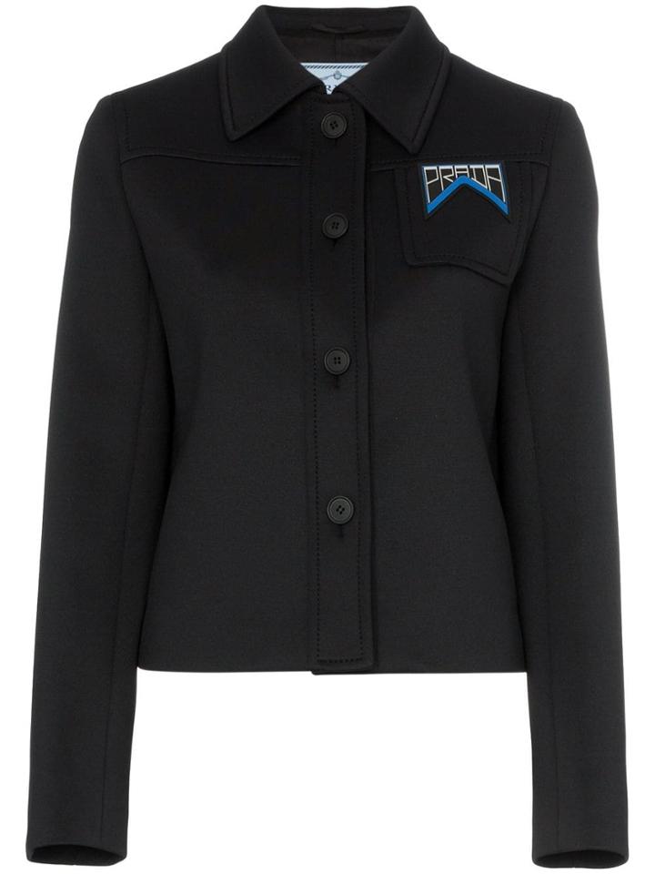 Prada Button Down Jersey Jacket - Black