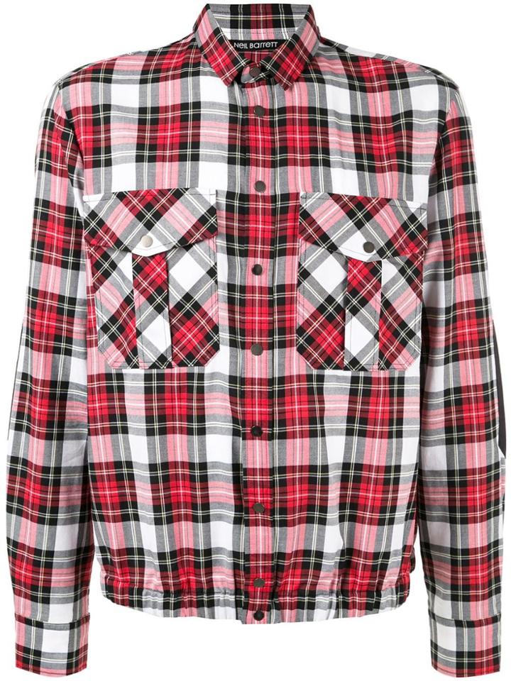 Neil Barrett Chest Pockets Tartan Shirt - Multicolour