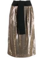 P.a.r.o.s.h. Sequin Straight Skirt - Gold