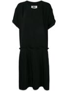 Mm6 Maison Margiela Oversized Pleated Detail Shift Dress - Black