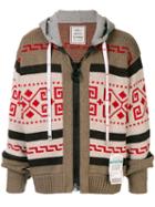 Maison Mihara Yasuhiro Knitted Zip Up Hoodie - Brown