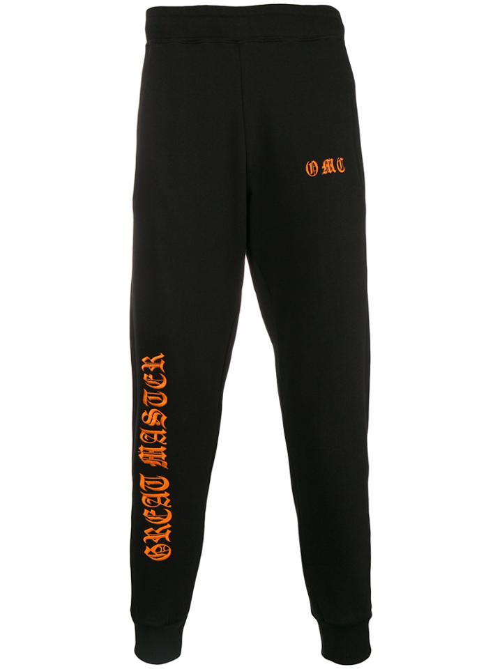 Omc Logo Embroidered Track Trousers - Black