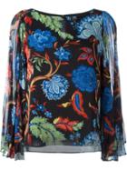 Alice+olivia Floral Loose Fit Top, Women's, Size: Medium, Polyester/spandex/elastane