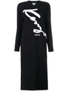 Kenzo Logo Print Jumper Dress - Black