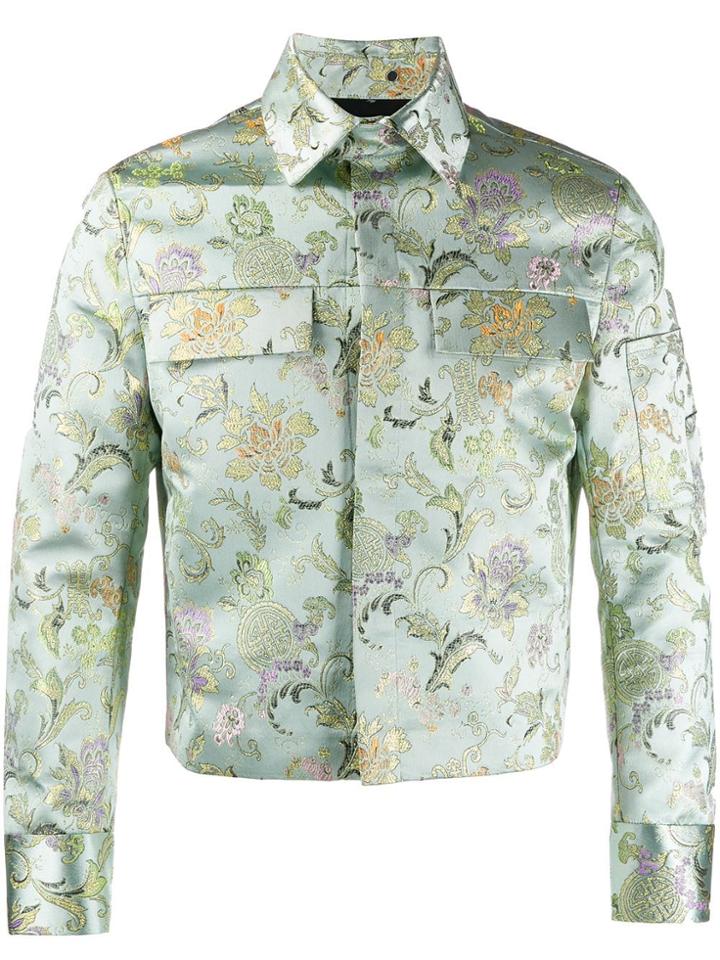 Ximon Lee Brocade Embroidery Bomber Jacket - Green