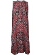 Astraet - Printed Sleeveless Shirt Dress - Women - Polyester - One Size, Red, Polyester