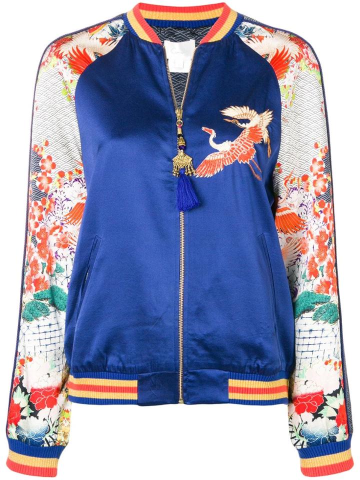 Camilla Embellished Bomber Jacket - Blue