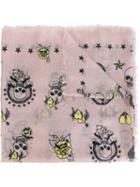 Alexander Mcqueen Skull Tattoo Scarf, Women's, Pink/purple, Silk/modal