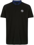 Shanghai Tang Logo And Number Patch Polo Shirt - Black