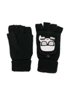 Karl Lagerfeld Ikonik Mitten Gloves - Black