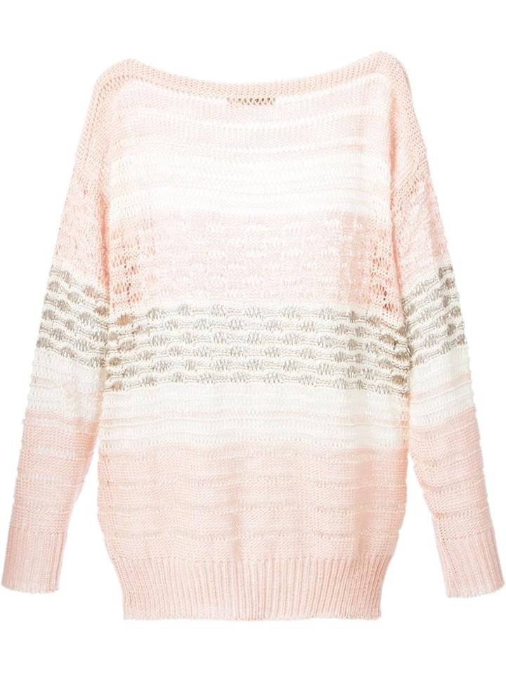 Escada Vintage Open Knit Sweater - Pink & Purple
