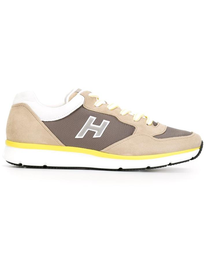 Hogan Lace-up Sneakers, Men's, Size: 10, Nude/neutrals, Suede/leather/nylon/rubber