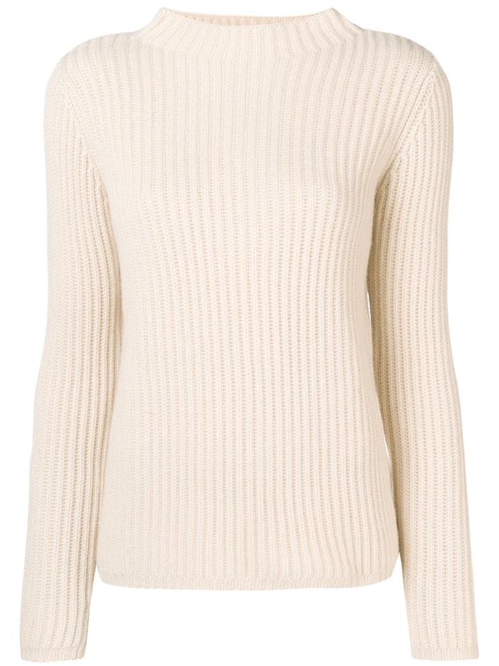 Allude Ribbed Sweater - Nude & Neutrals