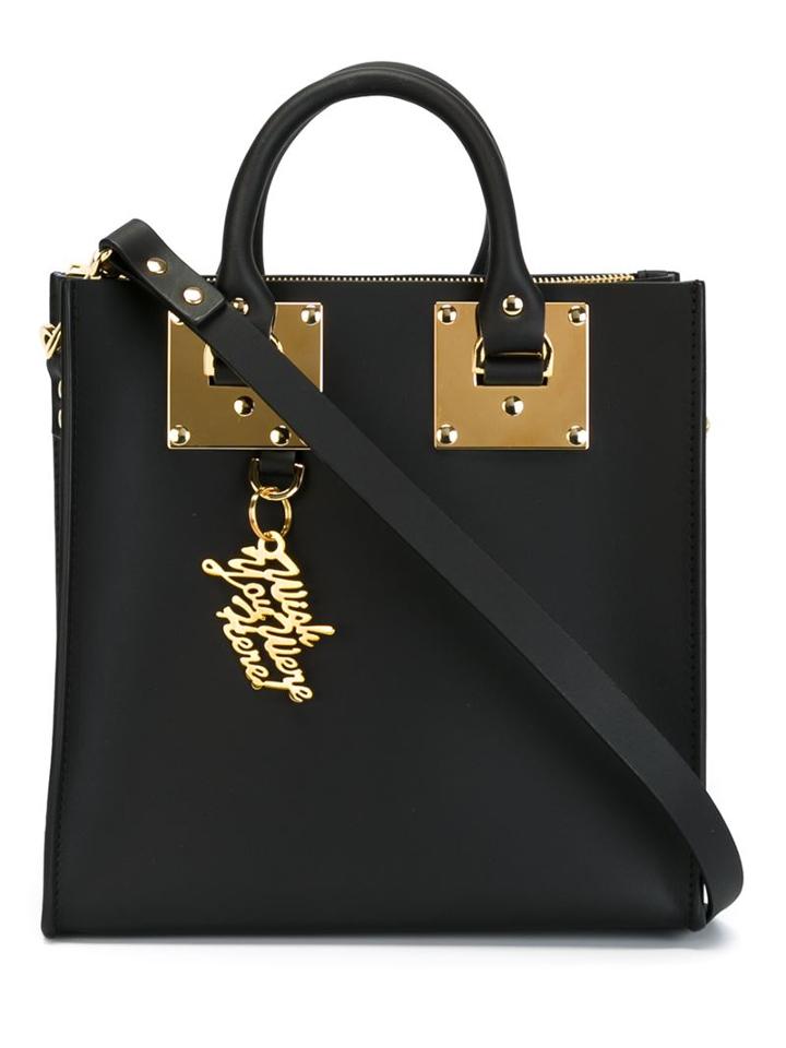 Sophie Hulme Top Zip Square Tote, Women's, Black
