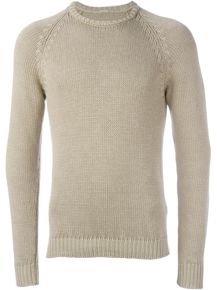 Massimo Alba Crew Neck Jumper, Men's, Size: S, Nude/neutrals, Cotton