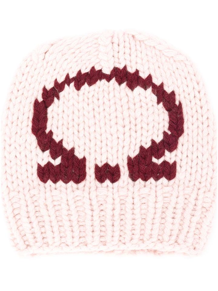 Salvatore Ferragamo Gancio Knitted Beanie - Pink & Purple