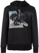 Neil Barrett Winged Horse Print Hoodie, Men's, Size: Xl, Black, Polyester/polyurethane/viscose