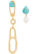 Forte Forte 'my Jewel' Earrings With Stones And A Pearl - Gold