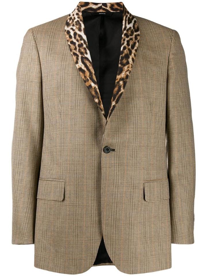R13 Houndstooth Check Blazer - Neutrals