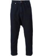 Société Anonyme Drop-crotch Cropped Jeans, Adult Unisex, Size: L, Blue, Cotton