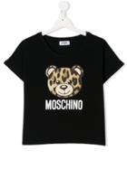 Moschino Kids Teen Leopard Teddy T-shirt - Black