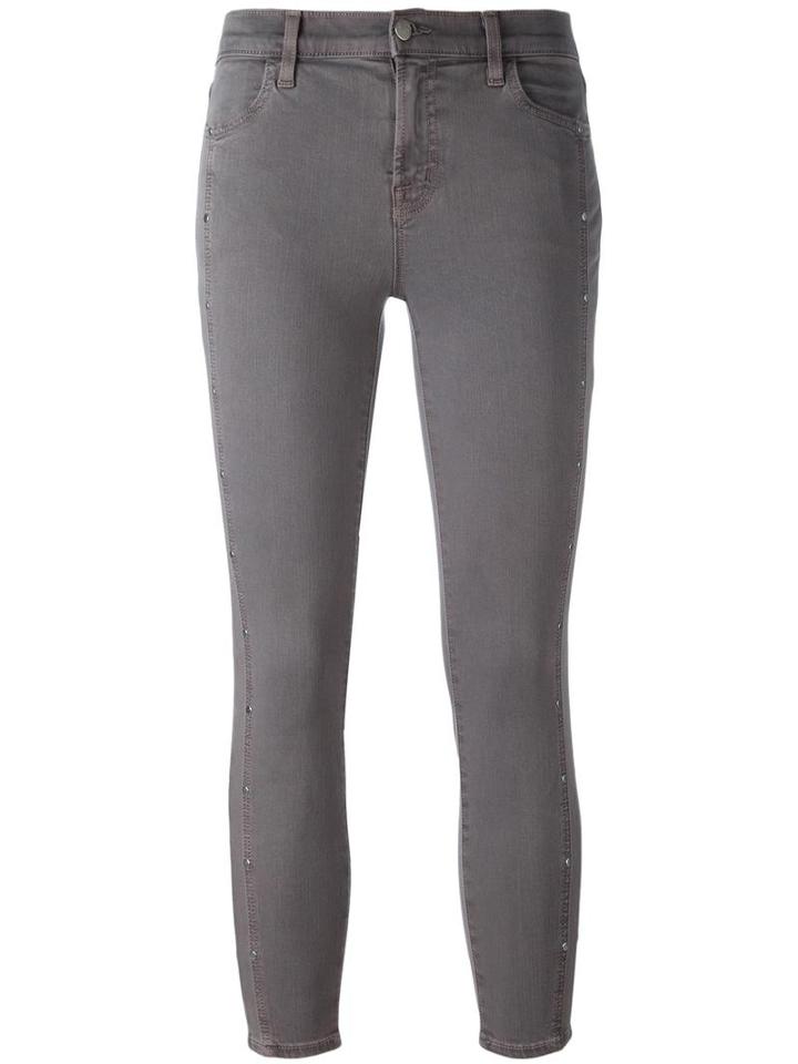 J Brand 'alba' Skinny Cropped Jeans, Women's, Size: 29, Grey, Cotton/polyester/spandex/elastane