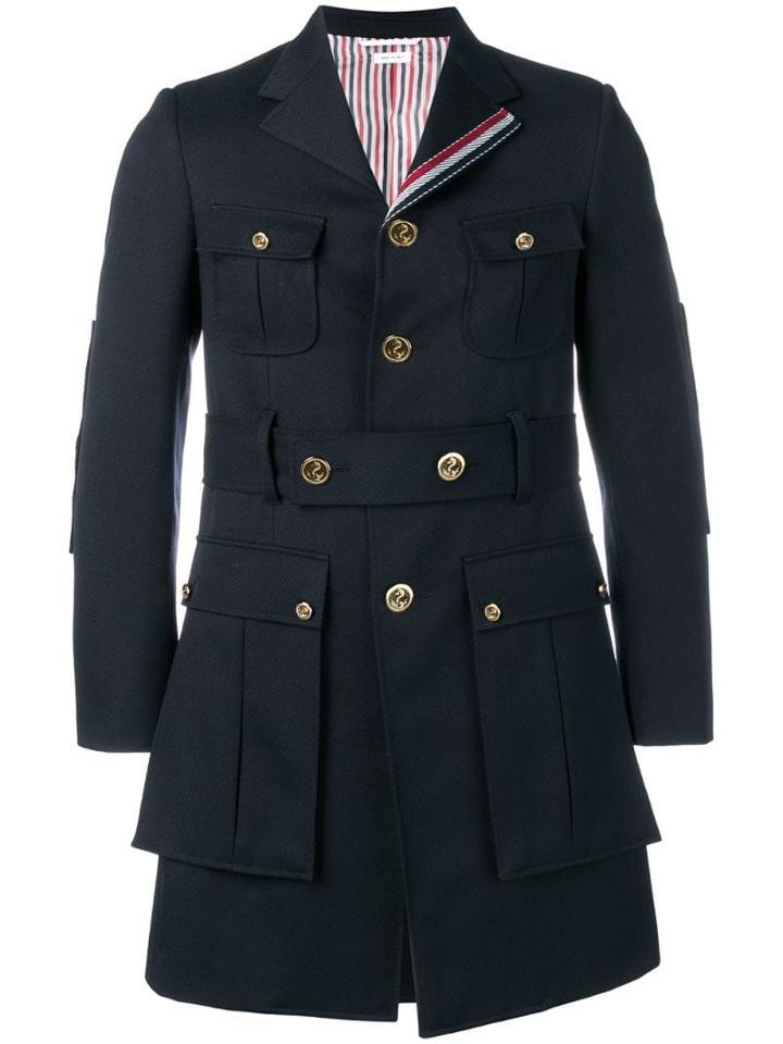 Thom Browne Norfolk High-break Overcoat - Blue