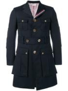 Thom Browne Norfolk High-break Overcoat - Blue