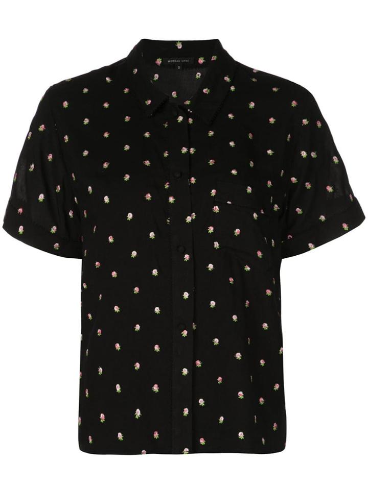 Morgan Lane Printed Button Shirt - Black