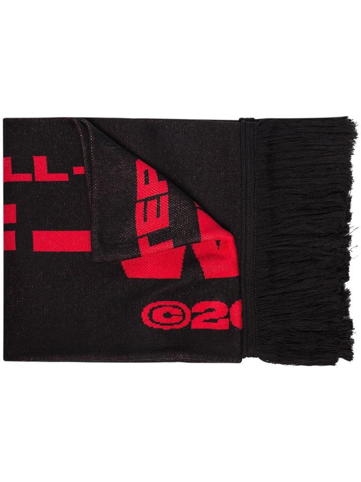 Off-white Black Bat Wool Blend Scarf