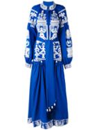 Yuliya Magdych - 'swan' Dress - Women - Linen/flax - M, Blue, Linen/flax