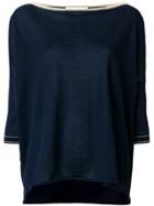 Giada Benincasa Slash Neck Sweater - Blue
