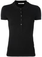 T By Alexander Wang Short Sleeve Polo Shirt, Women's, Size: Xs, Black, Spandex/elastane/viscose