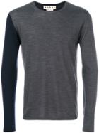 Marni Two Tone Crew Neck Sweater - Grey
