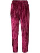 Forte Forte Pleated Cropped Trousers - Pink & Purple