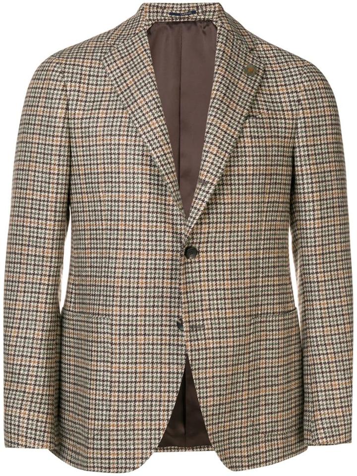 Lardini Houndstooth Blazer - Neutrals