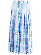 Dodo Bar Or Embroidered Check Cropped Trousers - Blue
