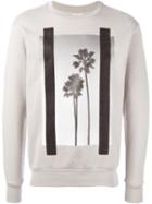 Palm Angels Palm Tree Print Sweatshirt, Men's, Size: Large, Nude/neutrals, Cotton/spandex/elastane