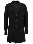 Avant Toi Single Breasted Coat, Men's, Size: L, Black, Cotton/linen/flax