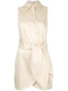 Tibi Knot Detail Shirt Dress - Yellow