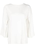 Adam Lippes Slit Sleeve Knitted Top - White