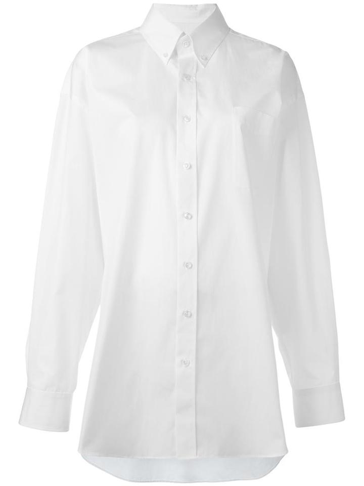 Maison Margiela Oversize Long Sleeve Shirt, Women's, Size: 36, White, Cotton
