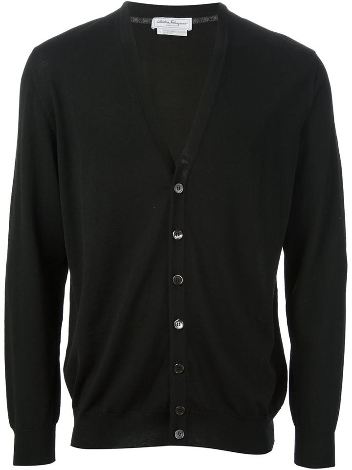 Salvatore Ferragamo Classic Cardigan, Men's, Size: Xl, Black, Virgin Wool