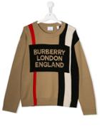 Burberry Kids Logo Knit Jumper - Neutrals