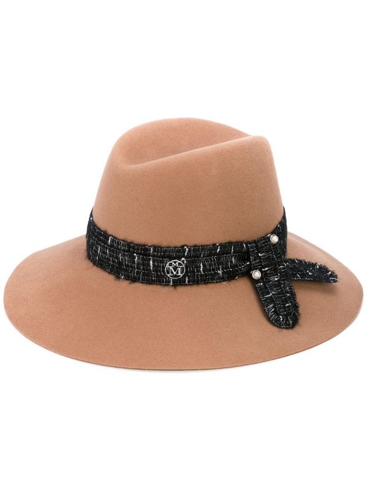 Maison Michel Kate Fedora Hat - Brown