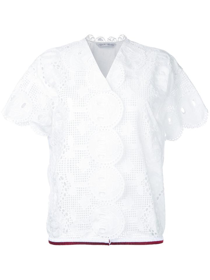 Tsumori Chisato - Broderie Anglaise Shirt - Women - Cotton - M, White, Cotton