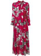 Ultràchic Cat Print Shirt Dress - Red